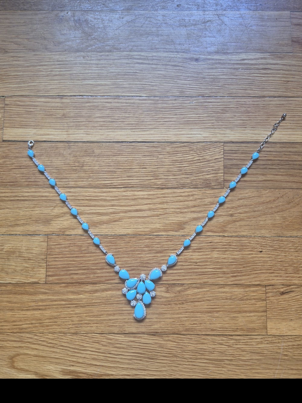 Turquoise Teardrop Statement Necklace - Women Jewelry